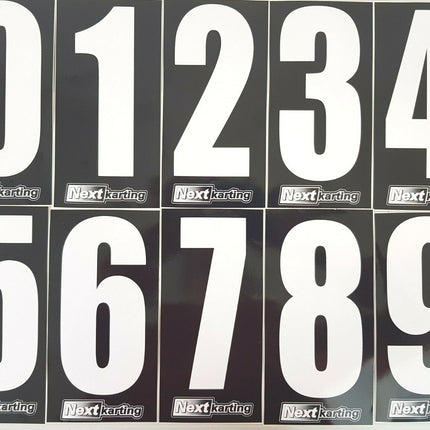 White Numbers on Black background Pack Of 4