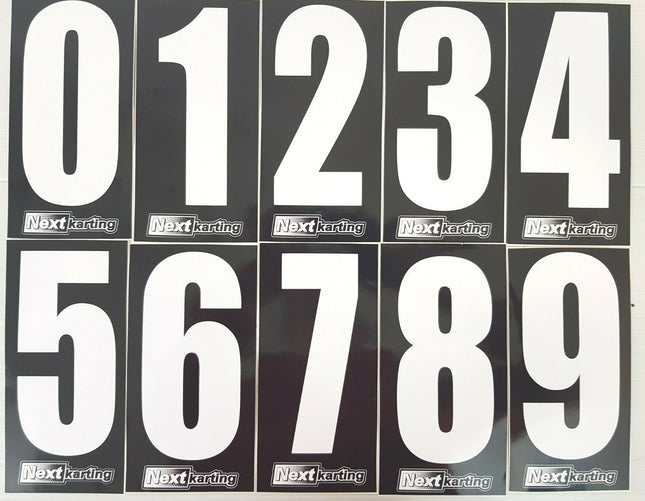 White Numbers on Black background Pack Of 4