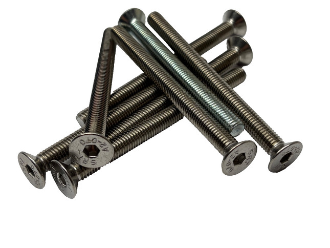 M8 X 20 - 70 mm Pack Of 4 Low Profile Seat Bolts Countersunk