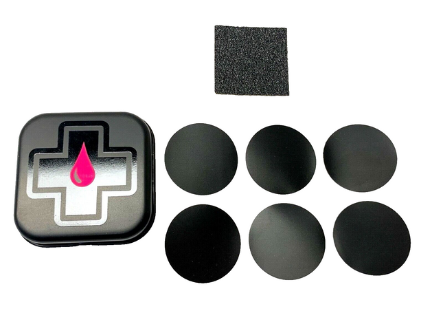 Muc Off Glueless Patch Repair Kit Black Set of 6 Patches Stick On