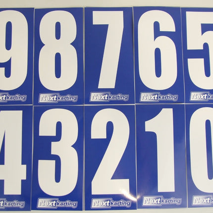 White Numbers on Blue background Pack Of 4