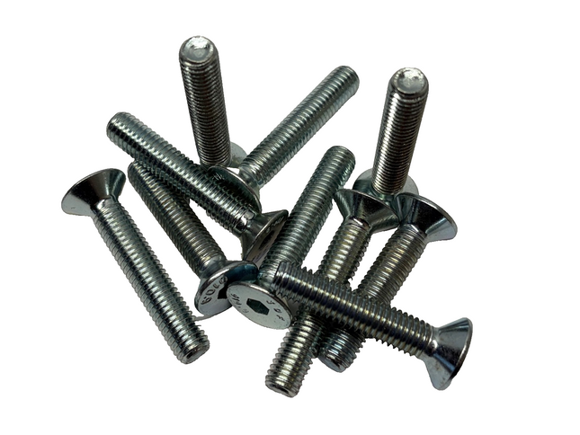 M8 X 20 - 70 mm Pack Of 4 Low Profile Seat Bolts Countersunk