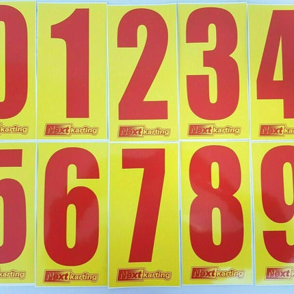 Red Numbers on Yellow background Pack Of 4