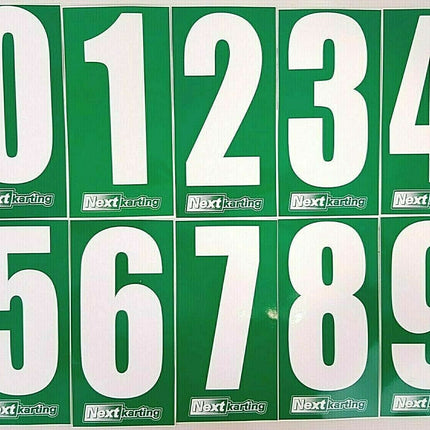 White Numbers on Green background Pack Of 4