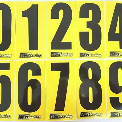 Black Numbers on Yellow background Pack Of 4