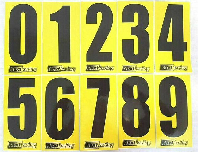 Black Numbers on Yellow background Pack Of 4
