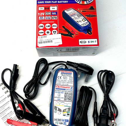 OptiMate 2 Motorcycle Bike Kart ATV AGM STD GEL 12V Battery Charger Optimiser