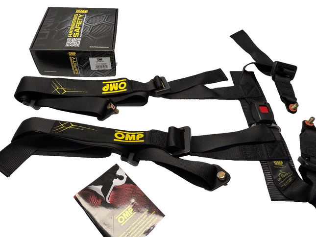 OMP Racing Road 4 Harness, Black - 4 Point