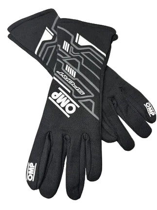 OMP SPORT FIA 8856-2018 GLOVES BLACK - WHITE NOMEX FIREPROOF