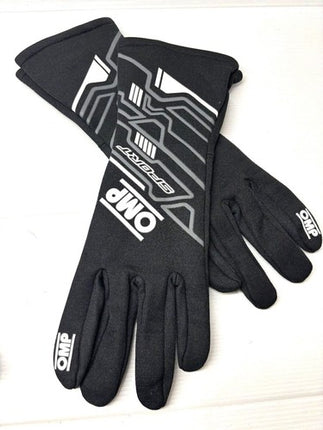 OMP SPORT FIA 8856-2018 GLOVES BLACK - WHITE NOMEX FIREPROOF